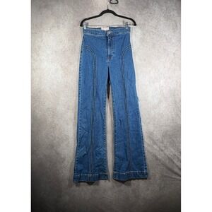REVICE Denim Jeans Womens 29 Blue Ex-Boyfriend High Rise Flare Contrast Stitch